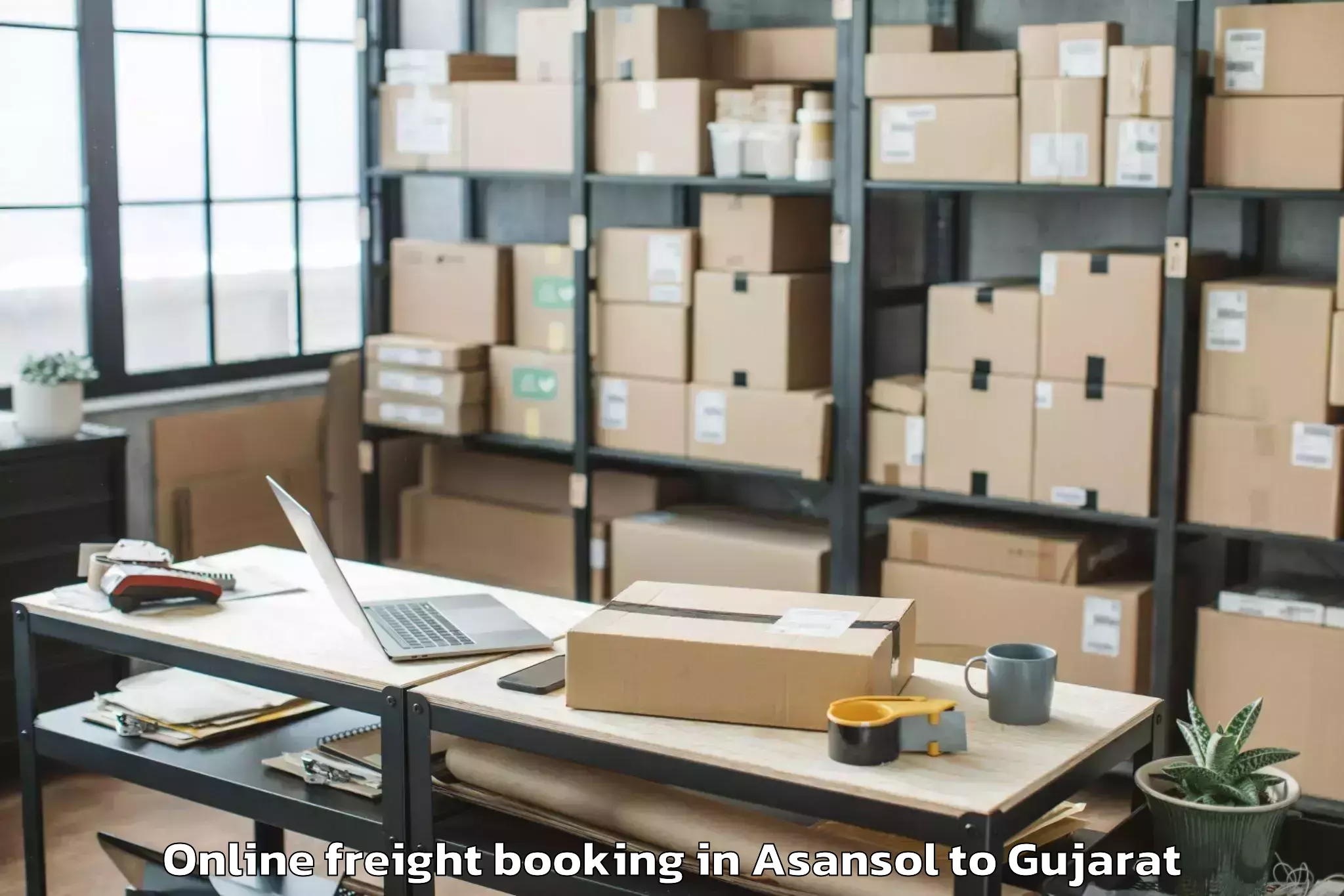 Affordable Asansol to Tharad Online Freight Booking